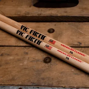 Vic Firth 7a Baquetas Palillos Hickory Punta De Madera