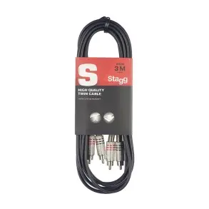 Cable Stagg De Audio Rca Stereo | Fichas Metálicas | 3 Metros
