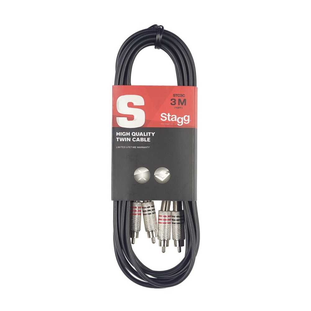 Cable Stagg De Audio Rca Stereo | Fichas Metálicas | 3 Metros