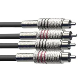 Cable Stagg De Audio Rca Stereo | Fichas Metálicas | 3 Metros
