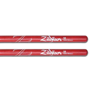 Palillos Zildjian 5B Punta Madera Hickory Rojo