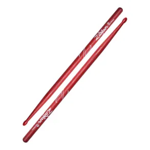 Palillos Zildjian 5B Punta Nylon Hickory Rojo