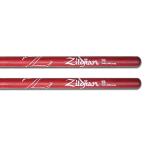 Palillos Zildjian 5B Punta Nylon Hickory Rojo