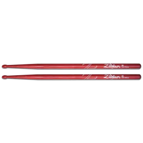 Palillos Zildjian 5B Punta Nylon Hickory Rojo