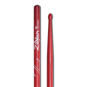 Palillos Zildjian 5B Punta Nylon Hickory Rojo