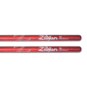 Palillos Zildjian 5A Punta Nylon Hickory Rojo