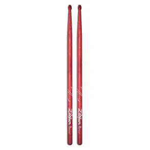Palillos Zildjian 5A Punta Nylon Hickory Rojo