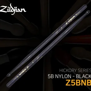 Palillos Zildjian 5B Punta Nylon Hickory Negro