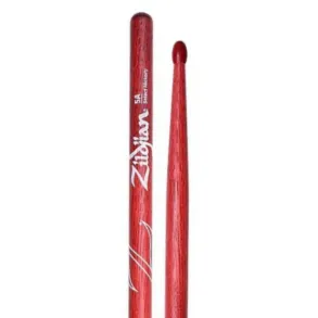 Palillos Zildjian 5A Punta Nylon Hickory Rojo