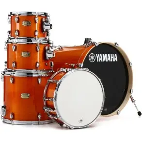 Batería Acústica Yamaha Stage Custom De 5 Cuerpos Con Bombo De 20 | Color Honey Amber | SBP0F5HA