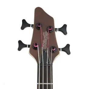 Bajo Eléctrico Stagg Fusion Mics Precision Jazz 4 Cuerdas Walnut Satin