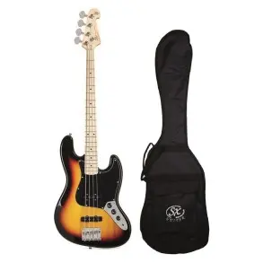 Bajo Eléctrico SX Jazz Bass 4 Cuerdas Sunburst 3 Tonos + Funda