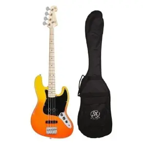 Bajo Eléctrico SX Jazz Bass 4 Cuerdas Burning Fire + Funda