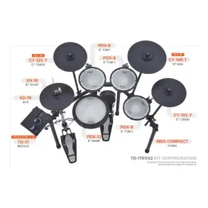 Bateria Electronica Roland 5 Cuerpos Td17kvx2 Bluetooth Prm