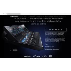 Mixer Digital Roland Ohrca M5000 Dante Integrado 16 Entradas 16 Salidas