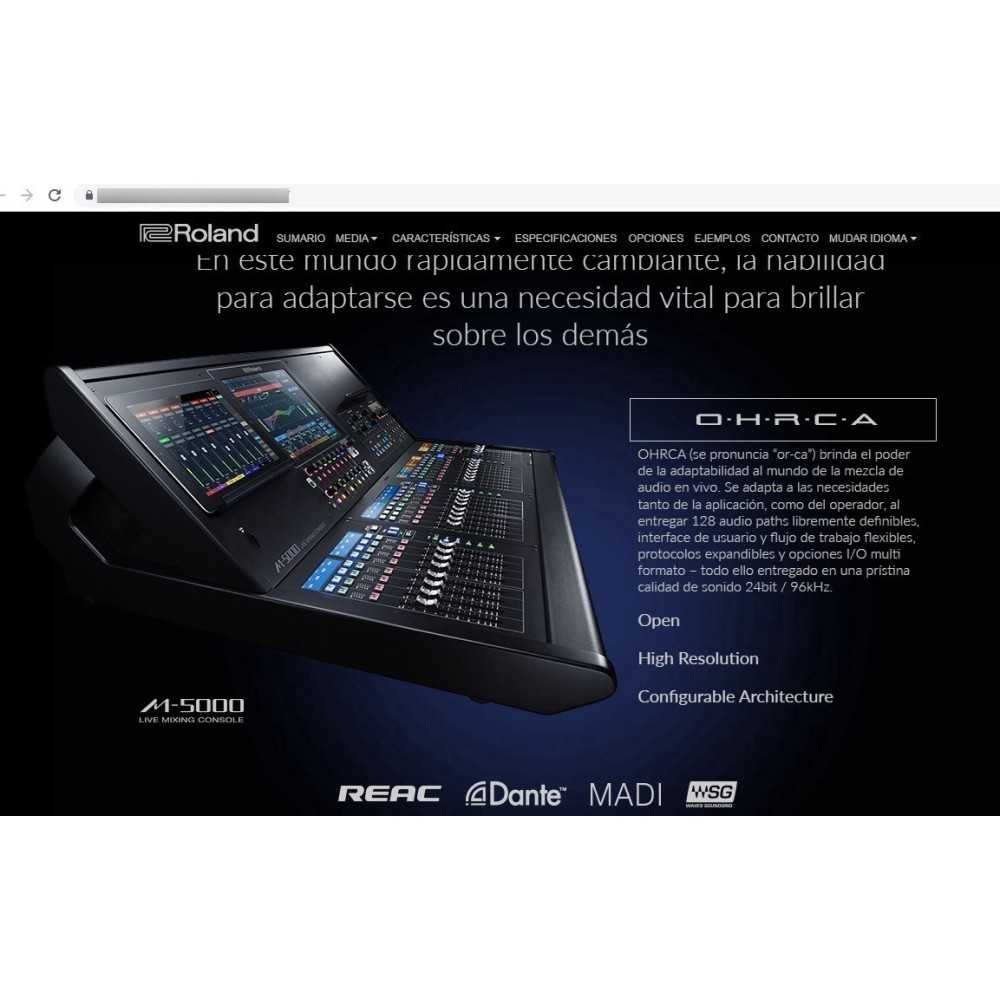 Mixer Digital Roland Ohrca M5000 Dante Integrado 128 Canales