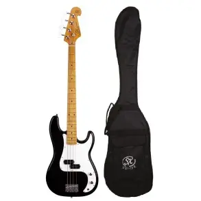 Bajo Eléctrico SX Precision Vintage Series 57 4 Cuerdas Negro + Funda