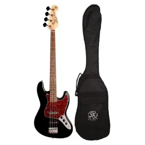 Bajo Eléctrico SX Jazz Bass 4 Cuerdas Negro + Funda