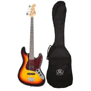 Bajo Eléctrico SX Jazz Bass 4 Cuerdas Sunburst 3 Tonos + Funda