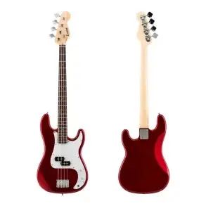Pack Bajo Eléctrico Leonard Precision 4 Cuerdas Rojo Metalizado + Amplificador + Accesorios