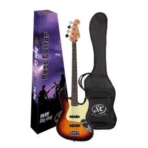Bajo Eléctrico SX Vintage Series Jazz Bass 4 Cuerdas Sunburst 3 Tonos + Funda y Cable
