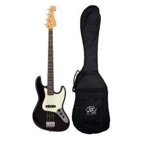 Bajo Eléctrico SX Vintage Series Jazz Bass 4 Cuerdas Negro + Funda y Cable