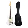 Bajo Eléctrico SX Vintage Series Jazz Bass 4 Cuerdas Blanco Olympic + Funda y Cable