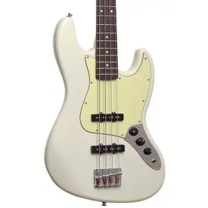 Bajo Eléctrico SX Vintage Series Jazz Bass 4 Cuerdas Blanco Olympic + Funda y Cable
