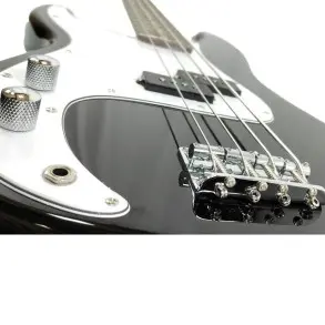 Pack Bajo Eléctrico Zurdo Leonard Precision 4 Cuerdas Negro + Amplificador + Accesorios