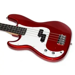 Bajo Eléctrico Zurdo Leonard Precision 4 Cuerdas Rojo Metálico