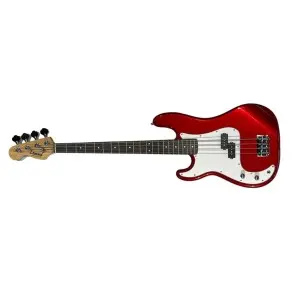 Pack Bajo Eléctrico Zurdo Leonard Precision 4 Cuerdas Rojo Metalizado + Amplificador + Accesorios