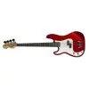 Pack Bajo Eléctrico Zurdo Leonard Precision 4 Cuerdas Rojo Metalizado + Amplificador + Accesorios