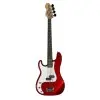 Pack Bajo Eléctrico Zurdo Leonard Precision 4 Cuerdas Rojo Metalizado + Amplificador + Accesorios
