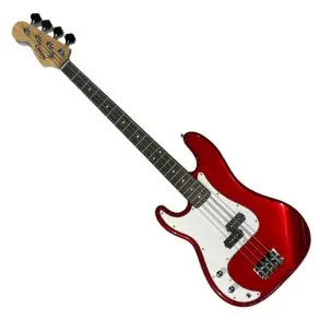 Pack Bajo Eléctrico Zurdo Leonard Precision 4 Cuerdas Rojo Metalizado + Amplificador + Accesorios