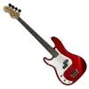 Pack Bajo Eléctrico Zurdo Leonard Precision 4 Cuerdas Rojo Metalizado + Amplificador + Accesorios