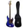 Bajo Eléctrico SX Jazz Bass 4 Cuerdas Azul Eléctrico + Funda