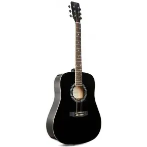 Guitarra Acustica Dreadnought Tapa Tilo Black Brillante