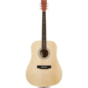 Guitarra Acustica Dreadnought Tapa Tilo Natural Brillante
