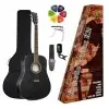 Pack Guitarra Acustica 3/4 Dreathnoght | Funda-Afinador-Capo-Puas-Correa | Black