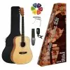 Pack Guitarra Acustica 3/4 Dreathnoght | Funda-Afinador-Capo-Puas-Correa | Natural