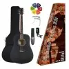 Pack Guitarra Acustica Dreadnought | Funda-Afinador-Correa-Capo-puas | Color Black