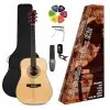Pack Guitarra Acustica Dreadnought | Funda-Afinador-correa-Capo-Puas| Color Natural Mate
