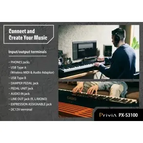 Piano Casio Privia Px-S3100 88 Teclas 700 Sonidos Bluetooth