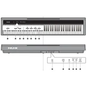 Piano Digital Nux NPK-10 de 88 teclas Sensitivo Bluetooth