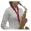 Correa Bg Saxo Alto-Tenor Con Gancho Plastico Snap Y Alcochado Algodon-Large Color Rojo