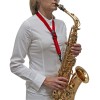 Correa Bg Saxo Alto-Tenor Standard Con Gancho Plastico-Color Rojo