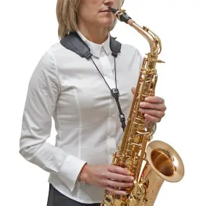 Correa Bg Saxo Alto-Tenor Cuero Yoke Con Gancho Plastico