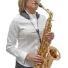 Correa Bg Saxo Alto-Tenor Cuero Yoke Con Gancho Plastico