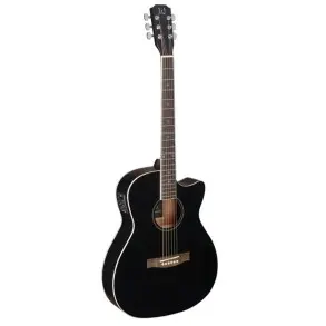 Guitarra Stagg Electroacustica Con Corte-Tapa De Pino Maciza-Clav. Blindadas Eq 5 Bandas-Color Negra