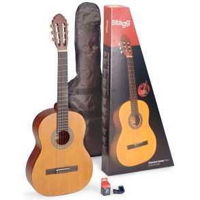 Pack De Guitarra Clasica Stagg Incluye Funda Y Afinador Tipo Pinza
